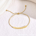 Minimalist Titanium Steel Gold Bent Tube Sliding Bracelet — Adjustable