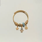 Wholesale Stainless Steel Twisted Cable Bracelet with Heart Star Charm - Exquisite Beaded Style (B1092)