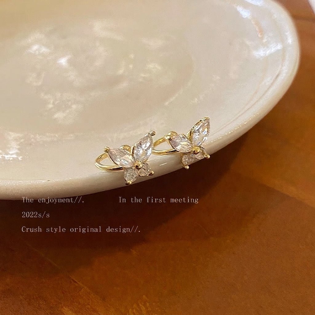 Alloy Rhinestone Artificial Pearl Earrings