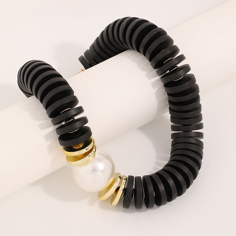 Statement Necklace Handmade Coconut Shell Disk Beads Large Imitation Artificial Pearl Bohemian Ethnic Style Chunky Clavicle Chain For Women - View 3