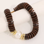 Statement Necklace Handmade Coconut Shell Disk Beads Large Imitation Artificial Pearl Bohemian Ethnic Style Chunky Clavicle Chain For Women - View 4