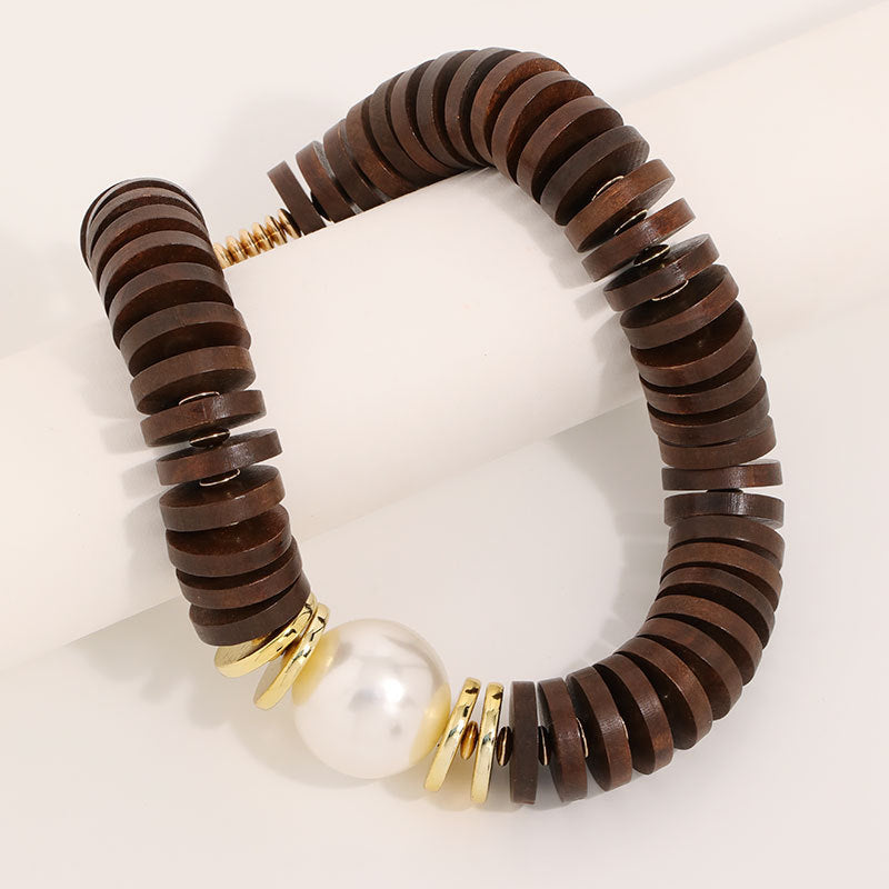 Statement Necklace Handmade Coconut Shell Disk Beads Large Imitation Artificial Pearl Bohemian Ethnic Style Chunky Clavicle Chain For Women - View 4