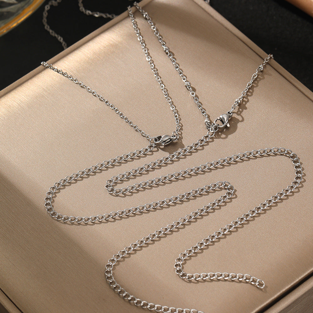 Minimalist Double Layer Waist Chain Stainless Steel Beaded Snake Chain Body Jewelry For Women Beach Vacation Style - View 3