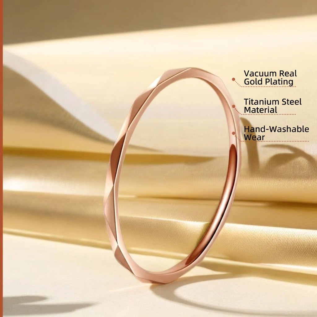 Minimalist Stainless Steel Rhombus Faceted Ring For Women Geometric Diamond Cut Thin Finger Ring Jewelry Non-fading Gift - View 3