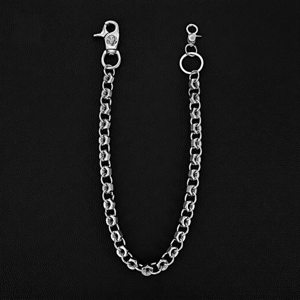 Industrial Skull Buckle Trouser Chain Heavy Metal Hex Nut Link Waist Chain Hip Hop Biker Wallet Chain For Men Women Punk Jewelry Gift
