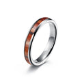 Fashion Polished Tungsten Steel Wood Inlay