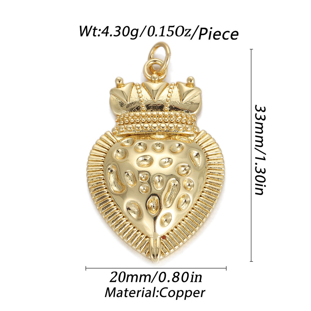 Vintage Gold Copper Religious Pendant