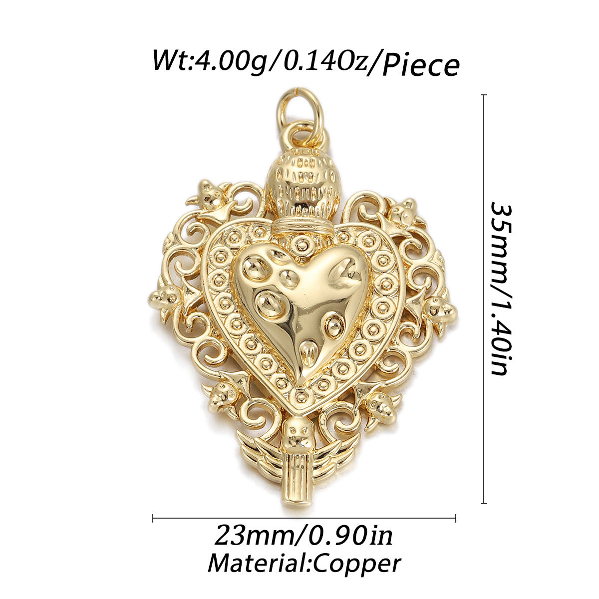 Vintage Gold Copper Religious Pendant