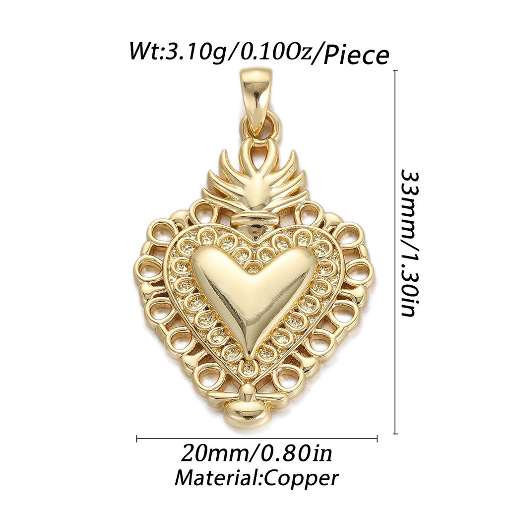 Vintage Gold Copper Religious Pendant