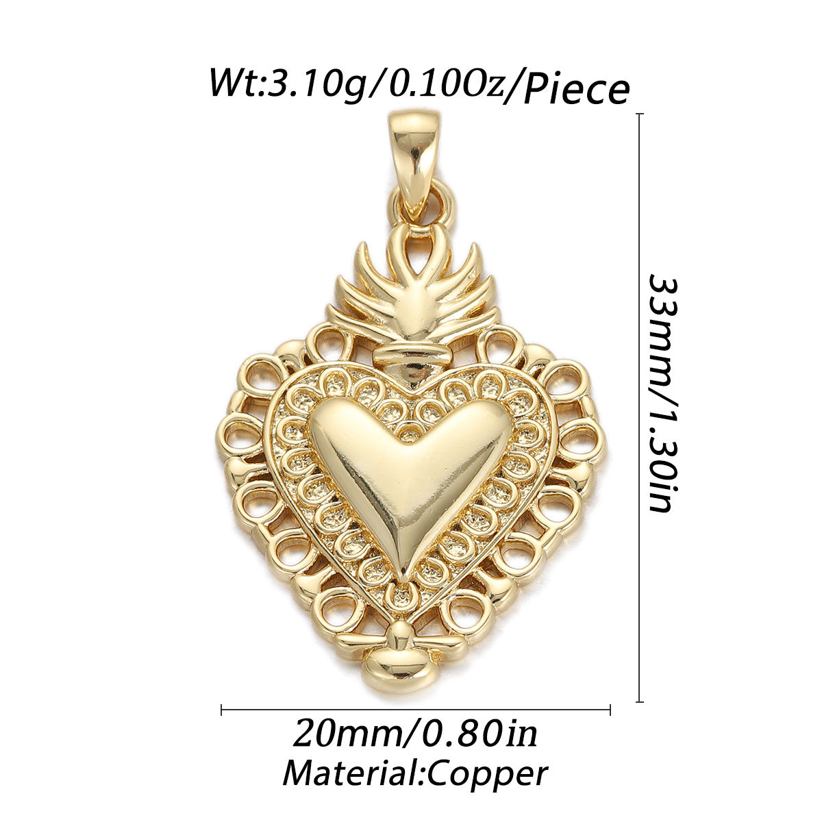 Vintage Gold Copper Religious Pendant