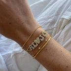 Letter Pendant Bracelet Necklace Brass Cubic Zirconia 18K Gold Plated Adjustable Box Chain Micro Pave Iced Out Women Jewelry - View 2