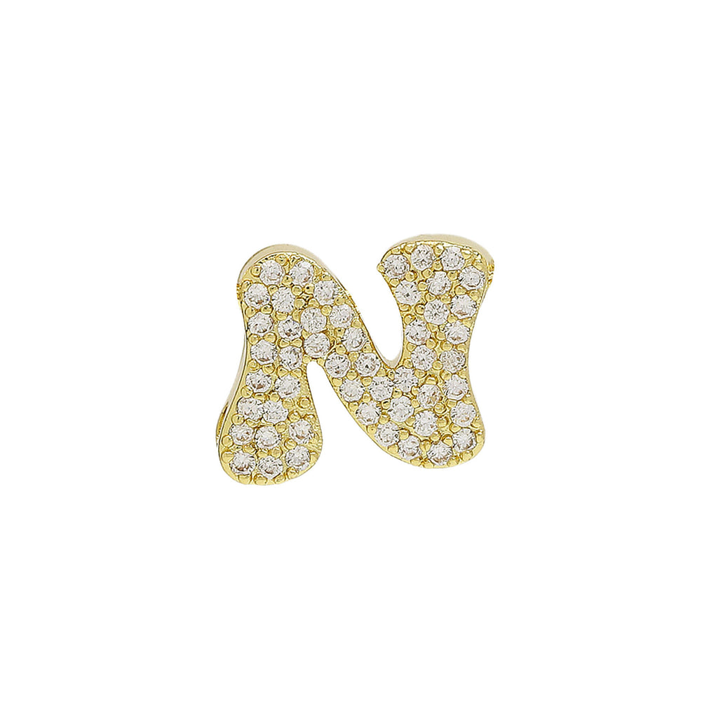 Letter Pendant Bracelet Necklace Brass Cubic
