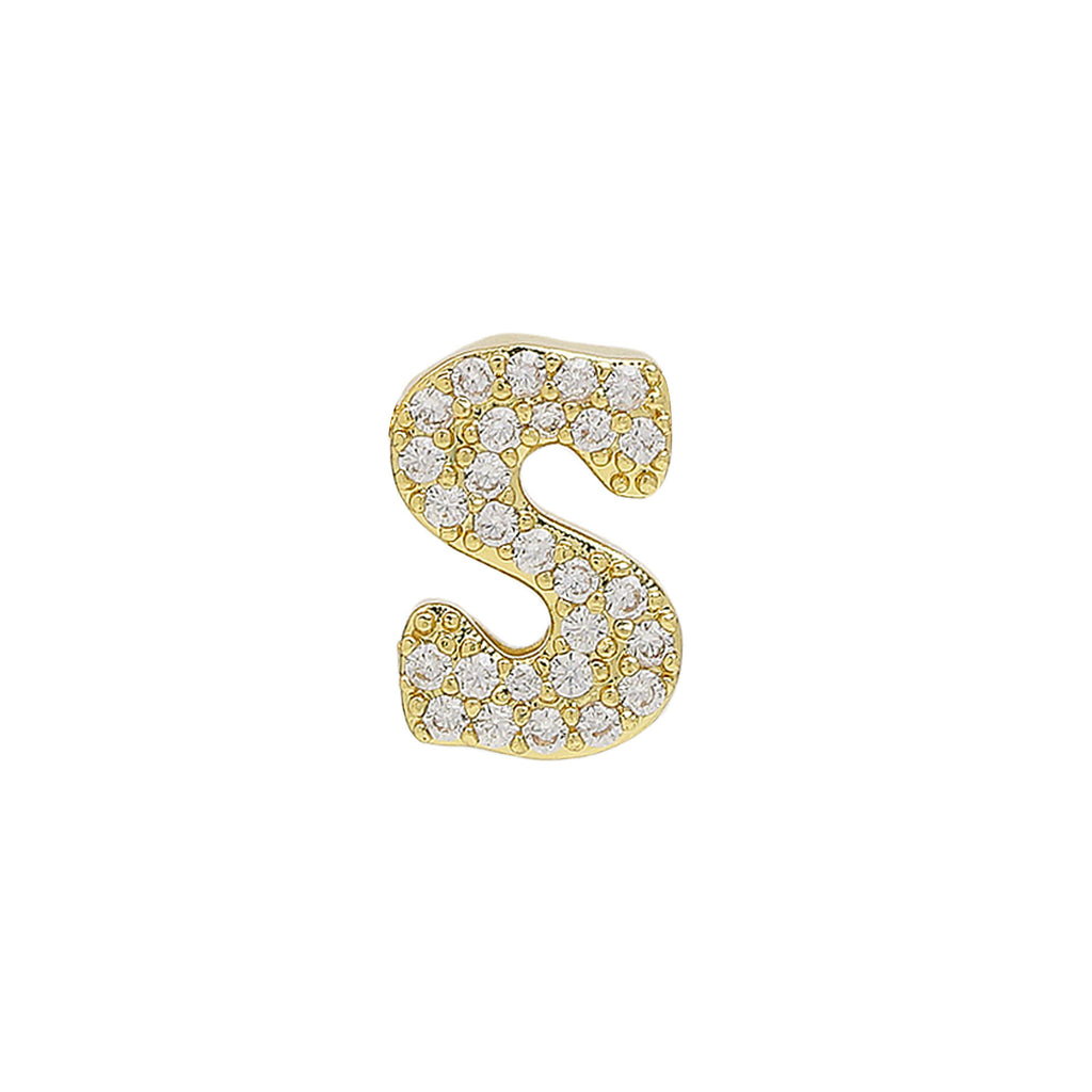 Letter Pendant Bracelet Necklace Brass Cubic