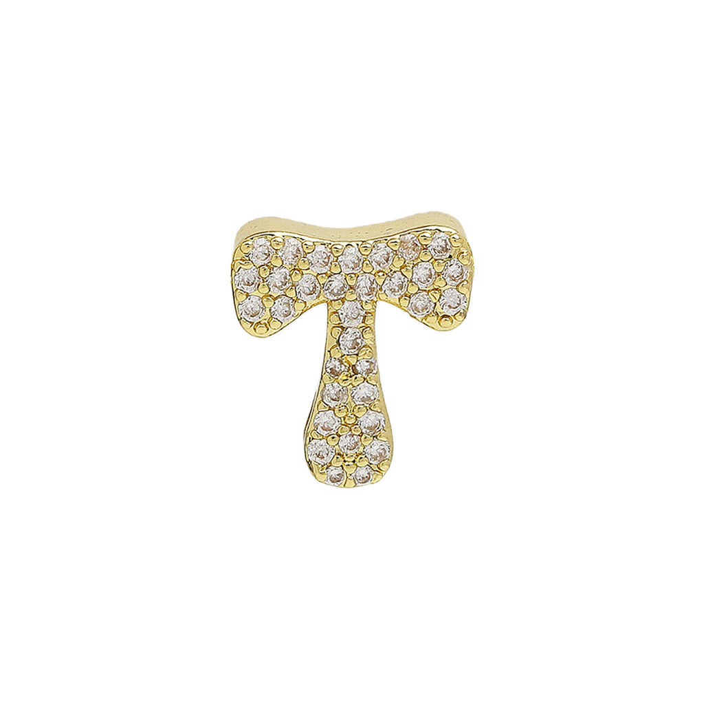 Letter Pendant Bracelet Necklace Brass Cubic