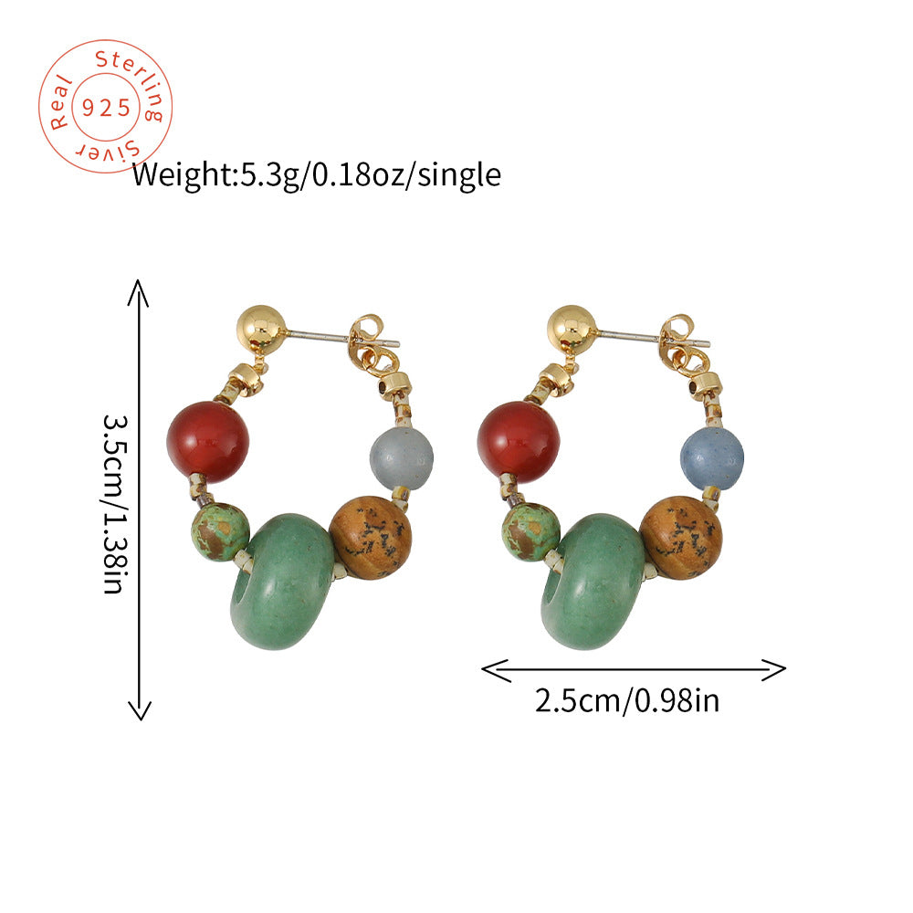 Vintage Gold C-Shaped Hoop Earrings With