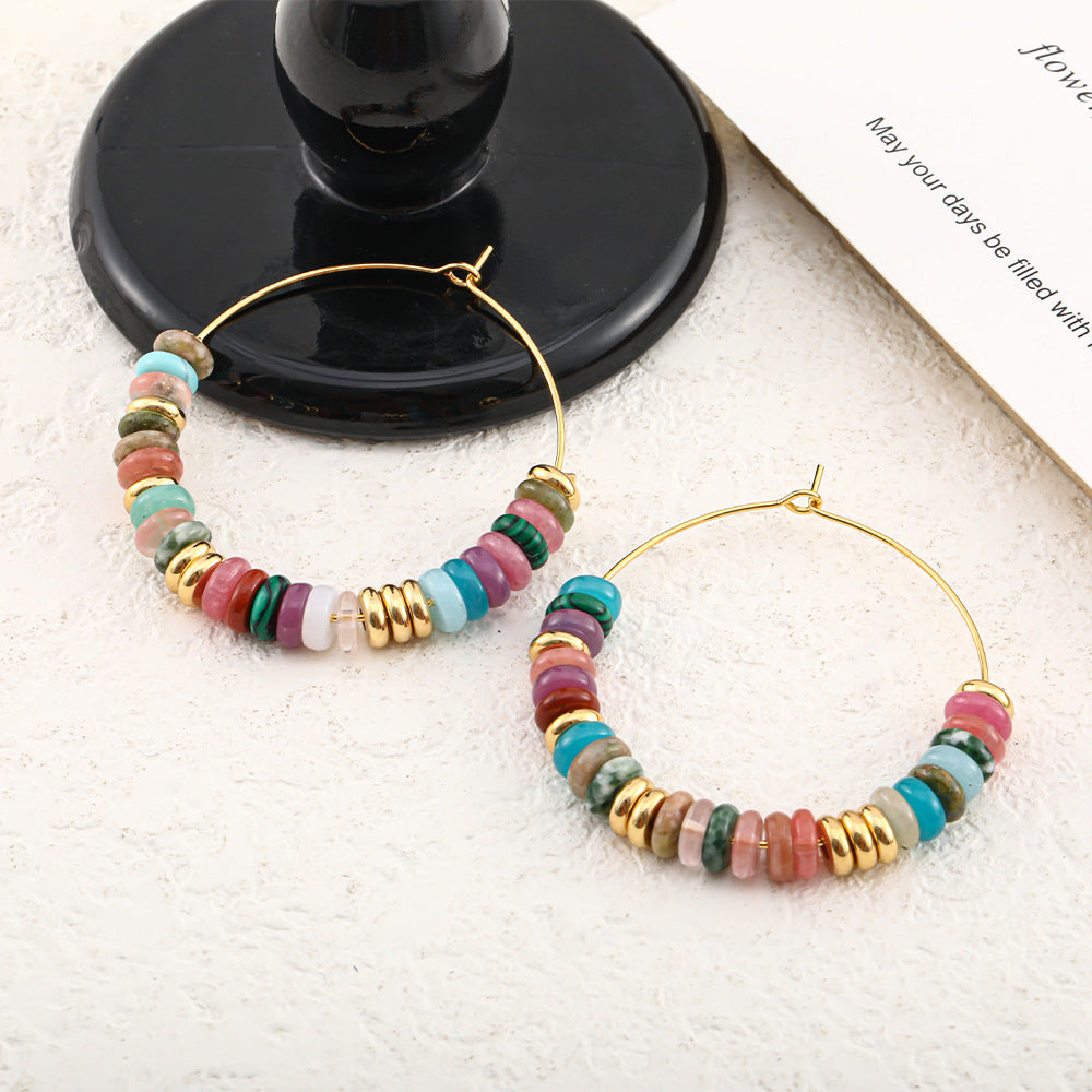 Vintage Gold C-Shaped Hoop Earrings With