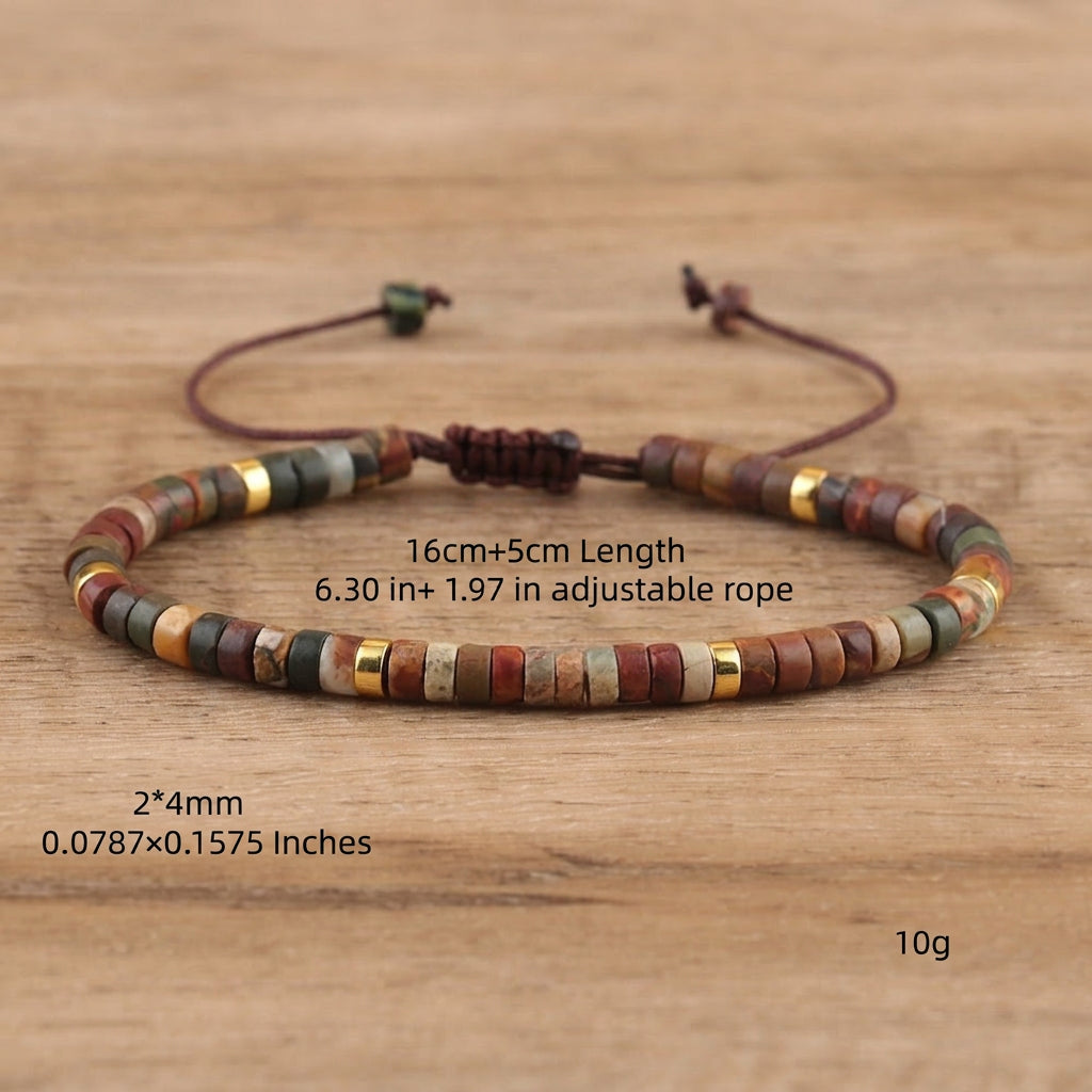 Natural Stone Beaded Bracelet Handmade Braided Adjustable Rope Bohemian Ethnic Vintage Jewelry For Unisex - View 4