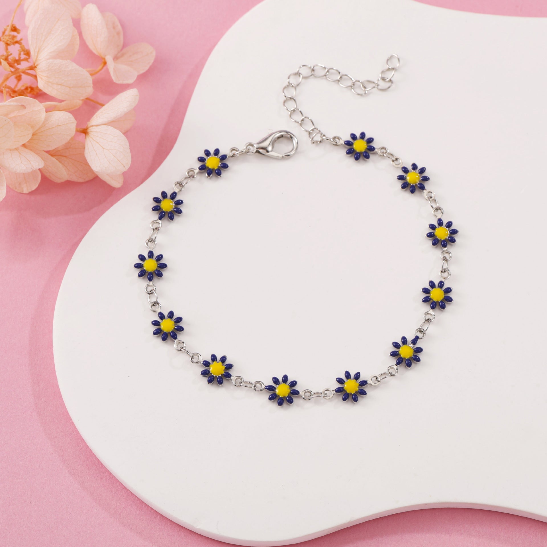 Daisy Flower Bracelet For Women Copper Gold