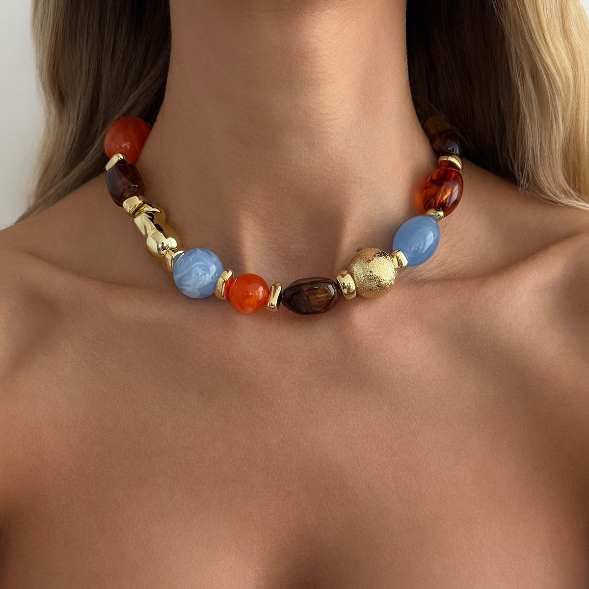Retro Bohemian Multi Color Resin Beaded