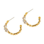 Vintage Gold C-Shaped Hoop Earrings With