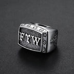 Stainless Steel Signet Ring Men Vintage Biker Punk Style Letters Industrial Design Gothic Jewelry - View 3