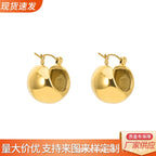 Tassel C-Shape Hoop Earrings — Stainless Steel, 18K Gold, Light Luxury
