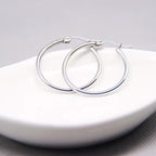 Classic Round Line Hoop Earrings — Stainless Steel, Polished, Multi-Size