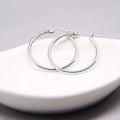 Classic Round Line Hoop Earrings — Stainless Steel, Polished, Multi-Size