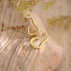Geometric Hammered Texture Drop Earrings — Stainless Steel, 18K Gold Plated