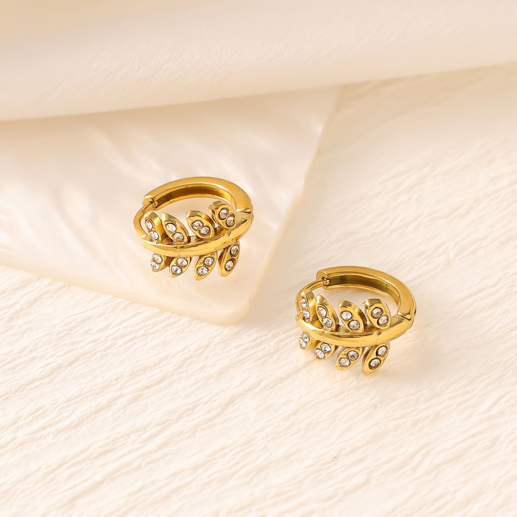 Zircon Heart Cross Butterfly Ear Cuffs — Stainless Steel, 18K Gold, 25 Styles