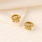 Zircon Heart Cross Butterfly Ear Cuffs — Stainless Steel, 18K Gold, 25 Styles