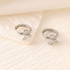 Zircon Heart Cross Butterfly Ear Cuffs — Stainless Steel, 18K Gold, 25 Styles
