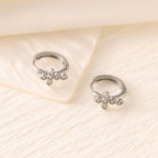 Zircon Heart Cross Butterfly Ear Cuffs — Stainless Steel, 18K Gold, 25 Styles