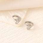 Zircon Heart Cross Butterfly Ear Cuffs — Stainless Steel, 18K Gold, 25 Styles