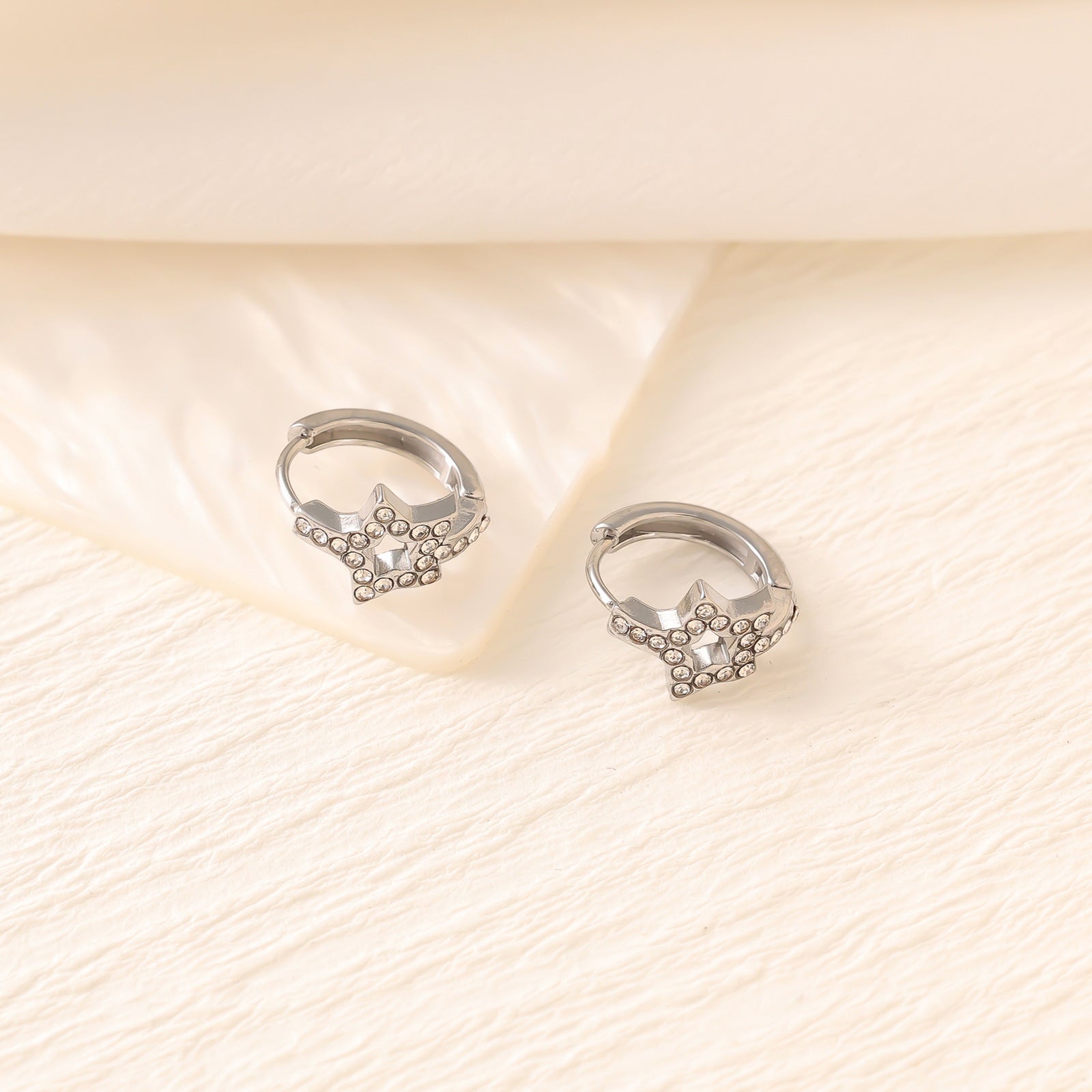 Zircon Heart Cross Butterfly Ear Cuffs — Stainless Steel, 18K Gold, 25 Styles