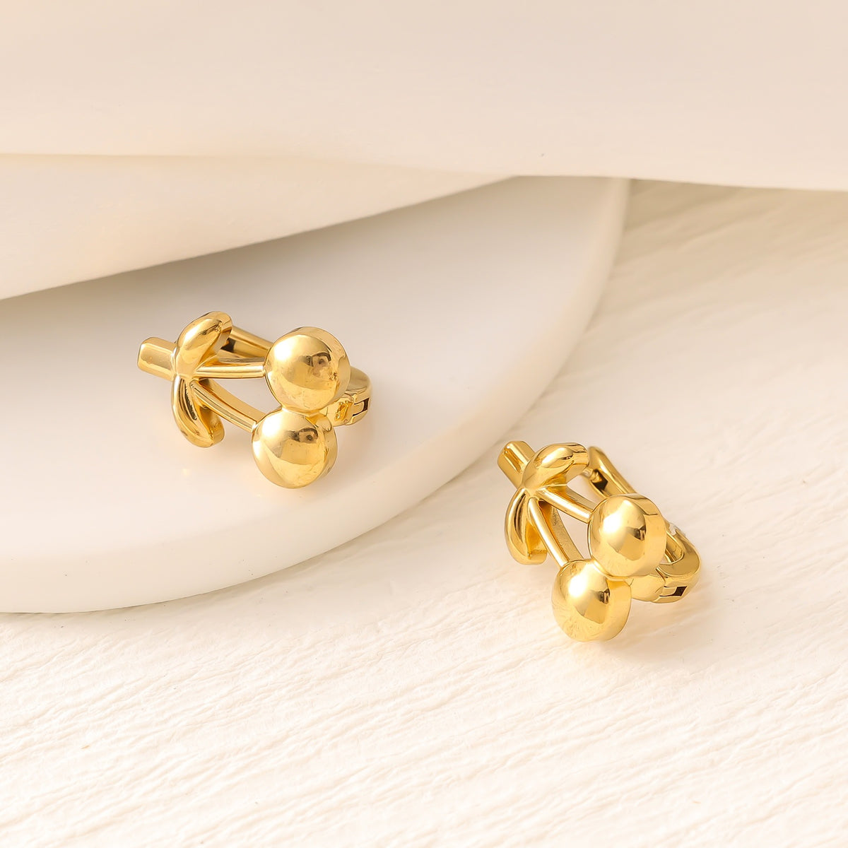 Zircon Heart Star Butterfly Cherry Ear Cuffs Series — Stainless Steel, 18K Gold, 26 Styles