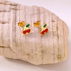 Creative Fruit Strawberry Pineapple Banana Cherry Earrings — Stainless Steel