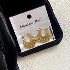 Geometric Heart Shape 18K Gold Plated Stainless Steel Hoop Earrings for Women