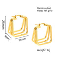 Geometric Multi-Layer Titanium Steel Hoop Earrings — 18K Gold Plated, Premium