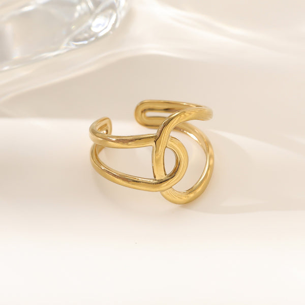 Irregular Open Ring Collection — Titanium Steel, 18K Gold, 16 Styles