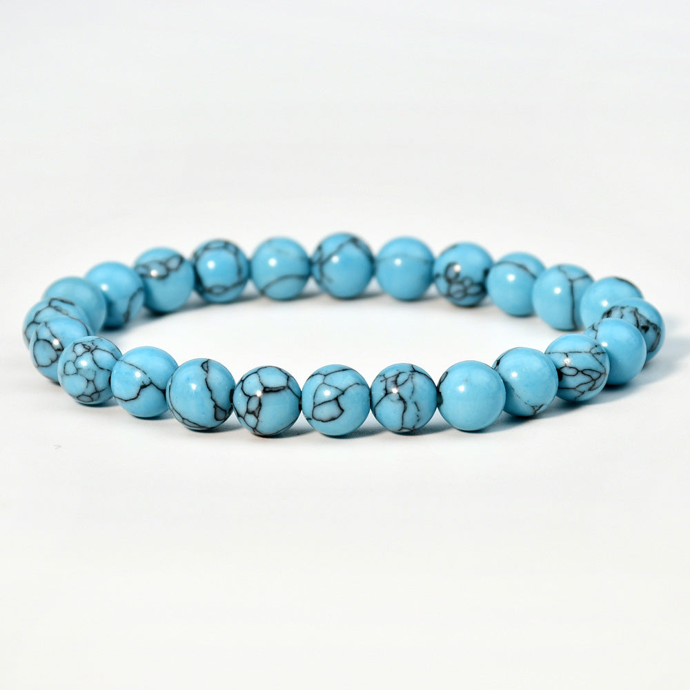Handmade Natural Gemstone Round Bead Elastic