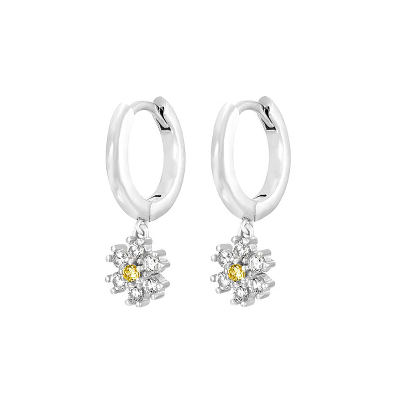 Fashion Zircon Earrings Brass Jewelry Hoop