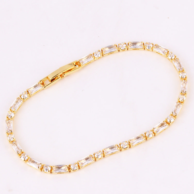 Colored Zircon Tennis Necklace Copper 18K