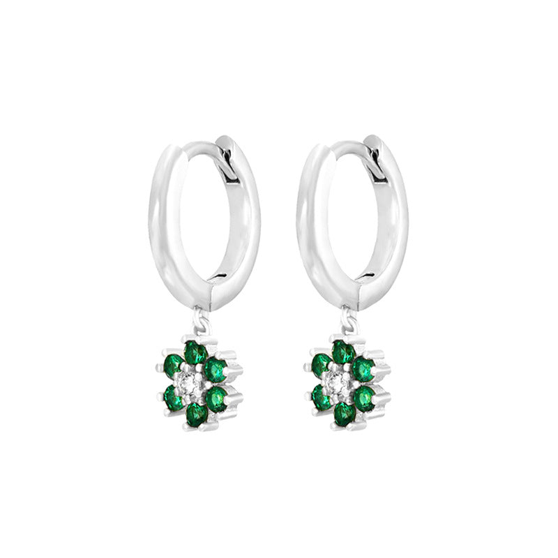 Fashion Zircon Earrings Brass Jewelry Hoop