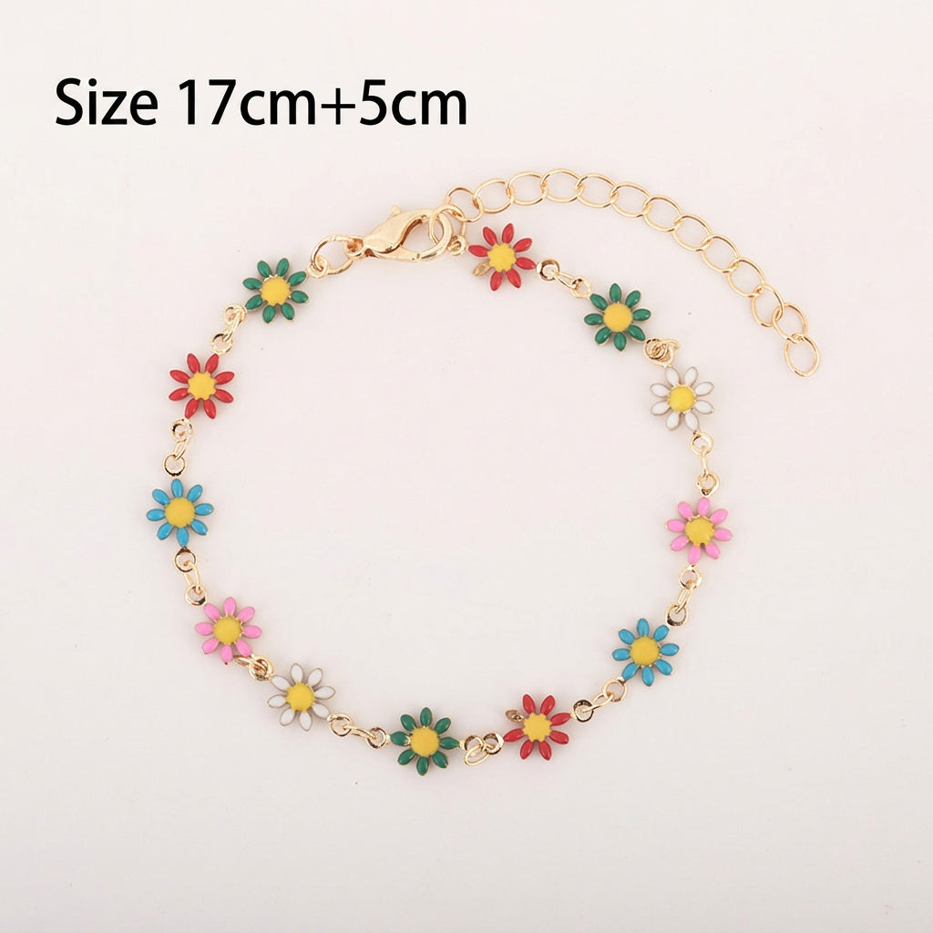 Daisy Flower Bracelet For Women Copper Gold