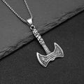 Viking Double Axe Pendant Necklace Men Titanium Steel Two Tone Gold Antique Silver Norse Mythology Biker Jewelry Accessory Gift - View 3