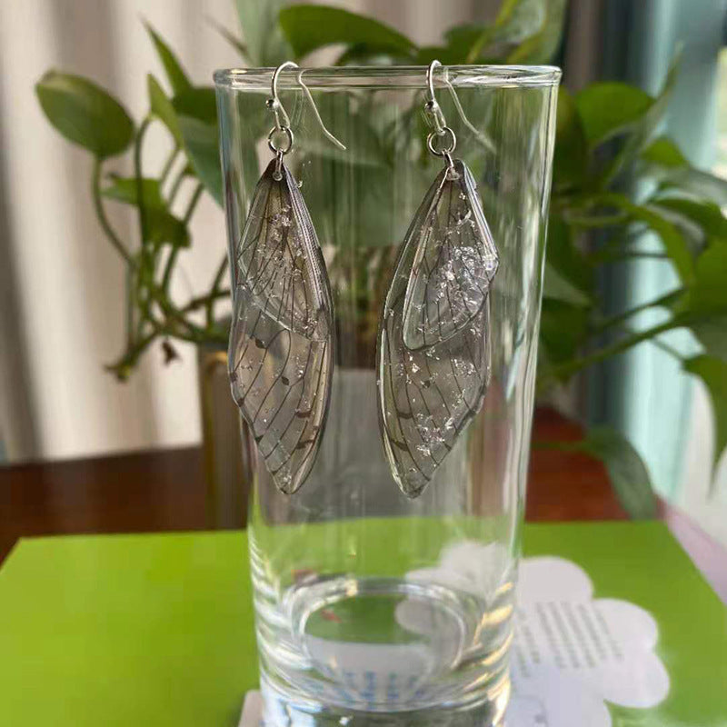 Butterfly Wing Drop Earrings Gradient Resin