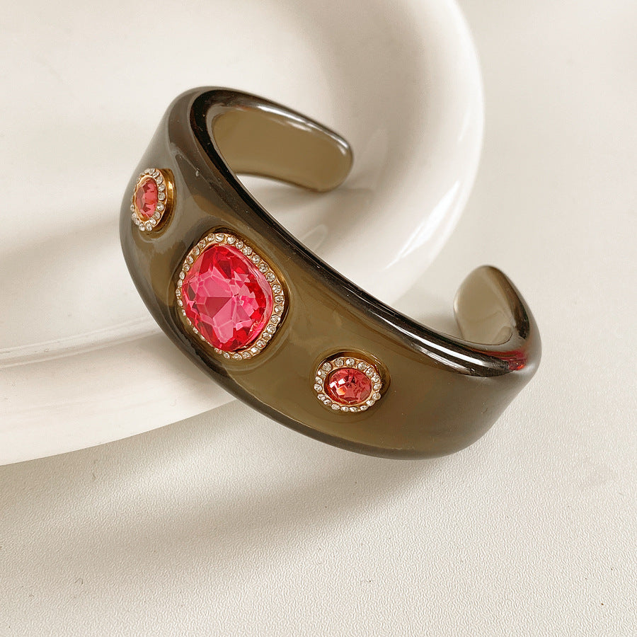Vintage Resin Cuff Bracelet Chunky