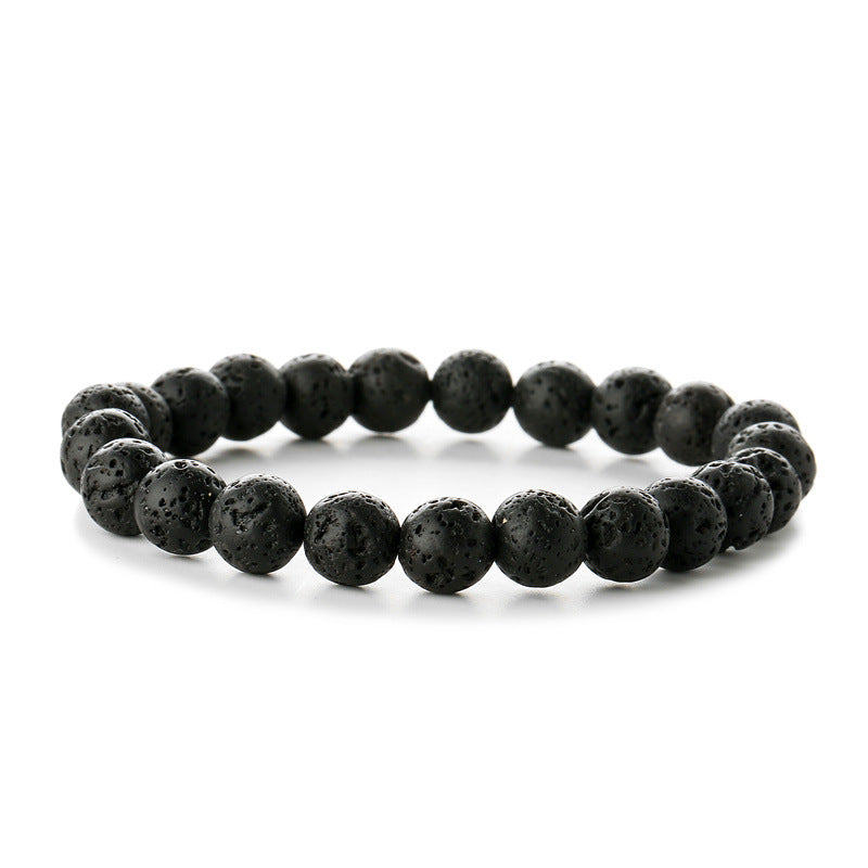 Natural Stone Beaded Bracelet Tiger Eye Lava Stone Agate Elastic Handmade Unisex Healing Yoga Jewelry - View 4