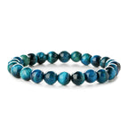 Natural Stone Beaded Bracelet Tiger Eye Lava Stone Agate Elastic Handmade Unisex Healing Yoga Jewelry - View 2